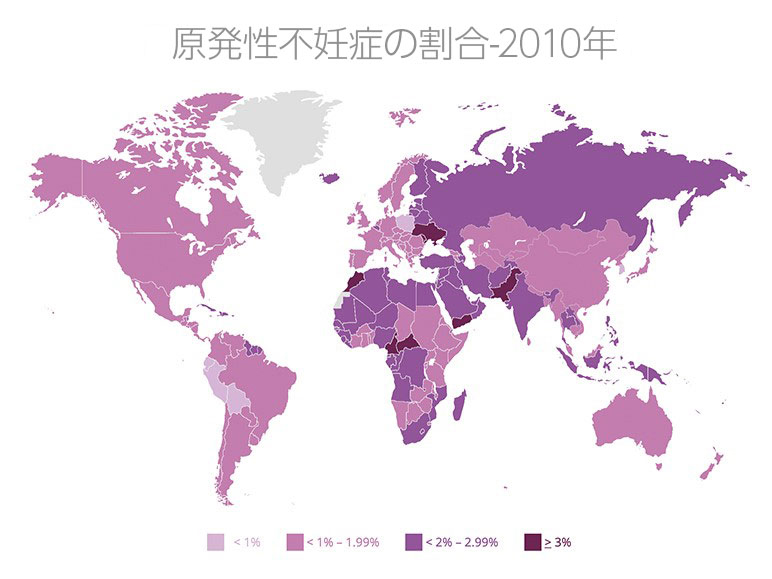 原発性不妊症の割合-2010年